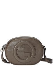 Gucci logo-patch leather shoulder bag - Braun
