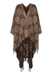 Gucci GG-logo reversible cashmere cape - Braun