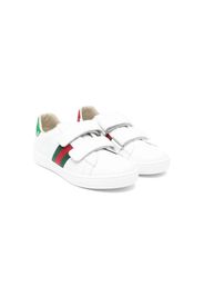 Gucci Kids Web-detail leather sneakers - Weiß