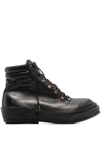 Guidi lace-up leather ankle boots - Schwarz
