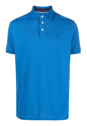 Hackett Poloshirt aus Pikee mit Logo - Blau