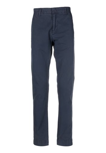 Hand Picked embroidered-logo straight-leg trousers - Blau