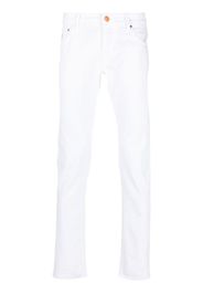 Hand Picked slim-cut logo patch jeans - Weiß