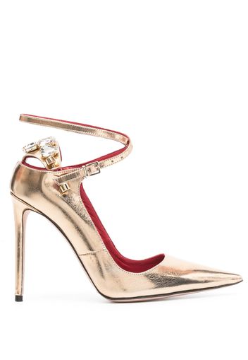 HARDOT 115mm metallic ankle-strap pumps - Gold