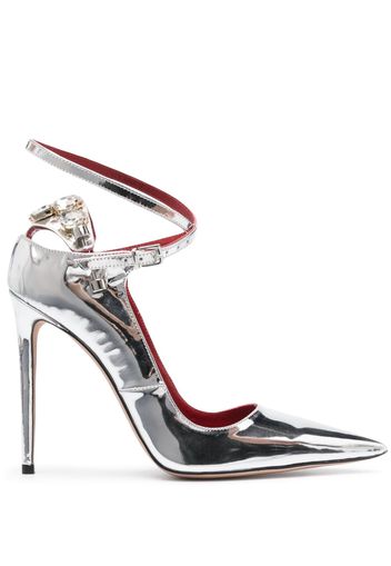 HARDOT 120mm metallic leather pumps - Silber