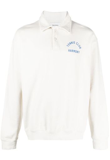 Harmony Paris logo-print cotton polo shirt - Nude