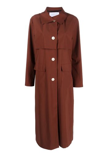 Harris Wharf London hooded single-breasted long coat - Braun