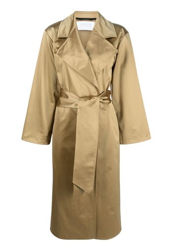 Harris Wharf London belted satin coat - Braun