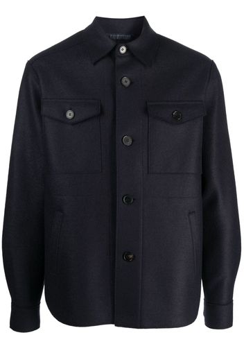 Harris Wharf London button-down wool shirt jacket - Blau