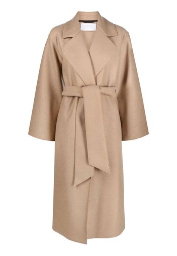 Harris Wharf London belted wool long coat - Nude