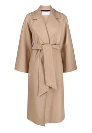 Harris Wharf London belted wool long coat - Nude