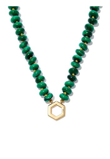 Harwell Godfrey 18kt yellow gold malachite beaded necklace