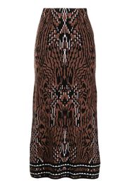 Hayley Menzies Aztec Tiger jacquard midi skirt - Braun