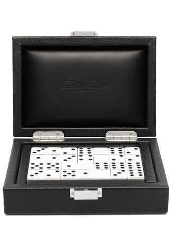 Hector Saxe leather box of dominos - Schwarz