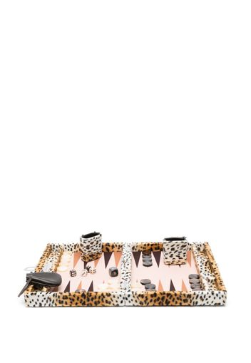 Hector Saxe leopard-print backgammon set - Braun