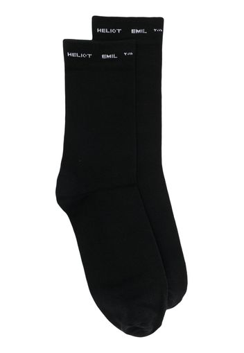 HELIOT EMIL intarsia-logo knit socks - Schwarz