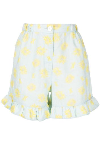 Helmstedt Mira floral-print linen shorts - Blau