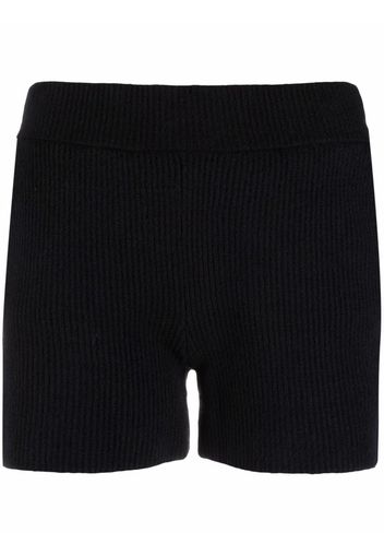 Helmut Lang Gerippte Shorts - Schwarz