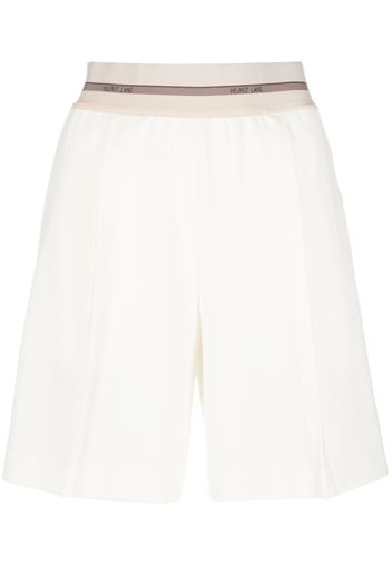 Helmut Lang logo-waistband tailored shorts - Weiß