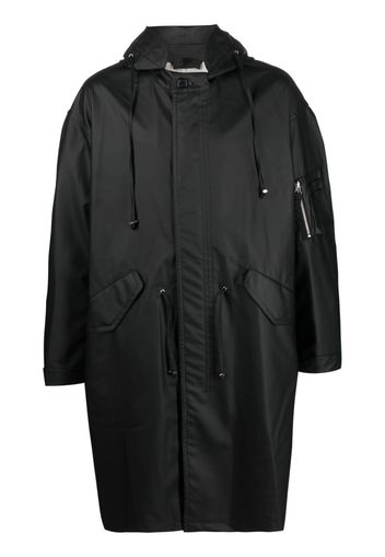 Helmut Lang logo-print drawstring parka - Schwarz