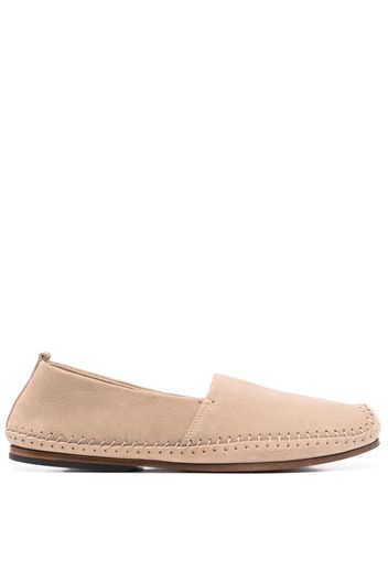 Henderson Baracco suede decorative-stitch slip-on shoes - Nude