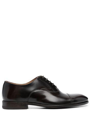 Henderson Baracco almond-toe leather derby shoes - Braun