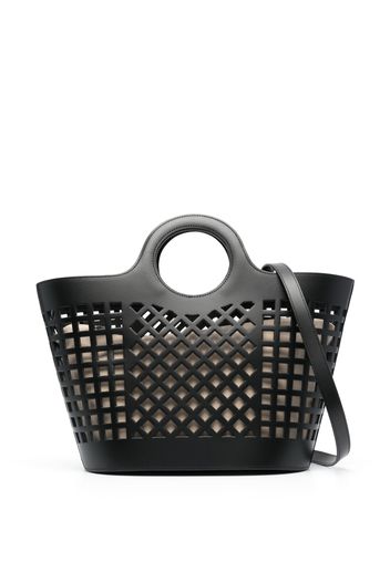 Hereu cut-out leather tote bag - Schwarz