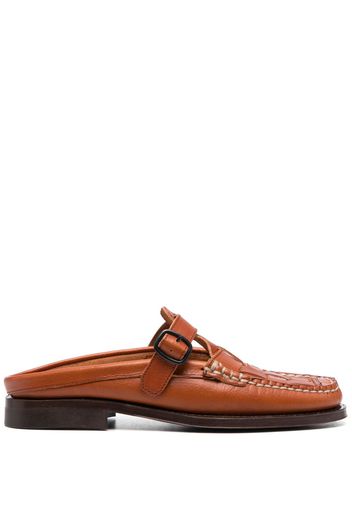 Hereu Interwoven T-bar leather mules - Braun