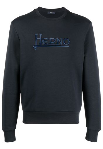 Herno Sweatshirt mit Logo-Stickerei - Blau