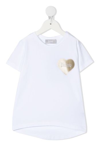 Herno Kids T-Shirt mit Herz - Weiß