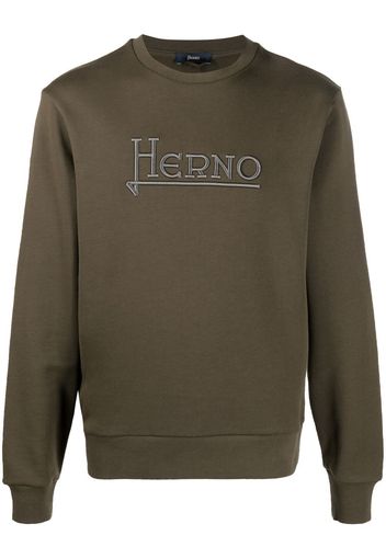 Herno Sweatshirt mit Logo-Stickerei - Grün