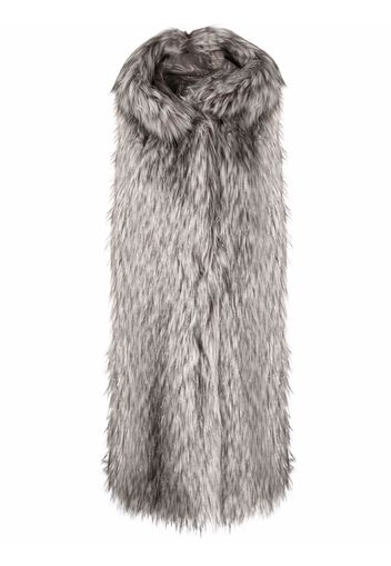 Herno Lange Daunenweste mit Faux Fur - Grau