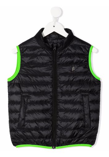 Herno Kids padded contrasting-trim gilet - Schwarz