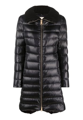 Herno knitted-collar padded coat - Schwarz