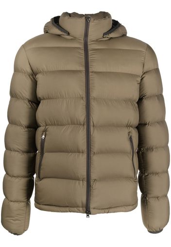 Herno quilted zip-up hooded jacket - Grün