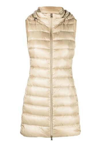 Herno hooded down gilet - Nude