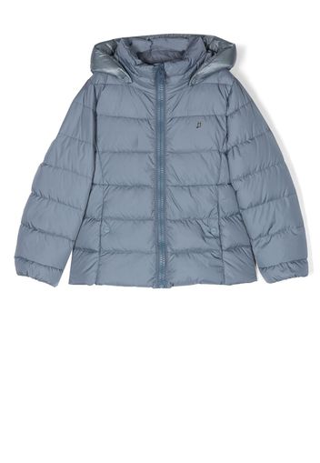 Herno Kids Gefütterte Jacke mit Logo-Stickerei - Blau