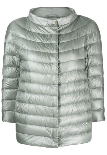 Herno crop-sleeve zipped down jacket - Grau