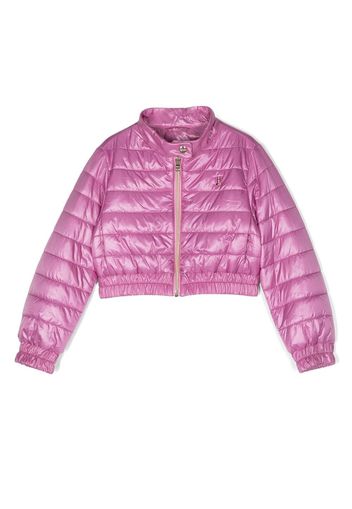 Herno Kids metallic cropped padded jacket - Violett