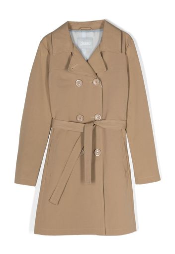 Herno Kids double-breasted trench coat - Braun