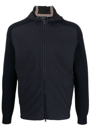 Herno panelled zip-up hooded jacket - Blau