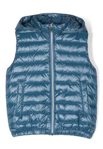 Herno Kids logo-plaque hooded gilet - Blau