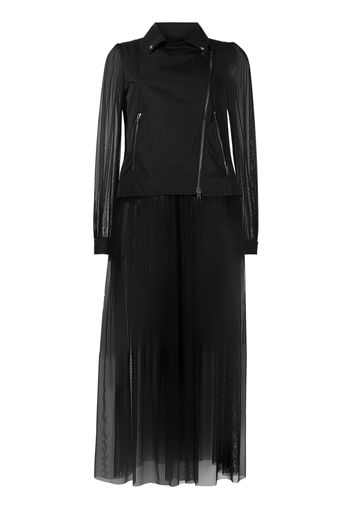 Herno semi-sheer biker-style coat - Schwarz