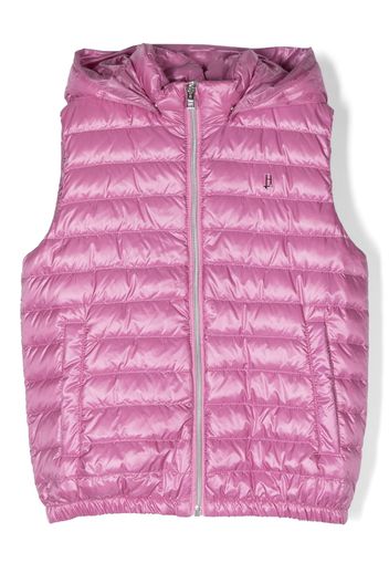 Herno Kids logo-plaque hooded vest - Violett