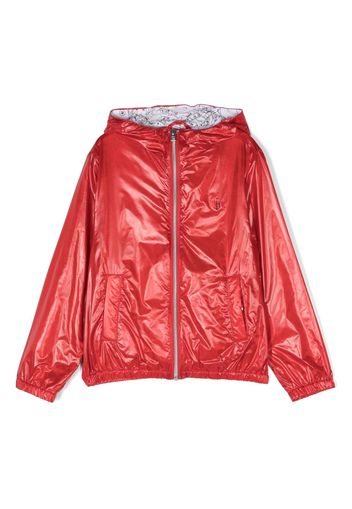 Herno Kids chest logo-plaque hooded jacket - Rot