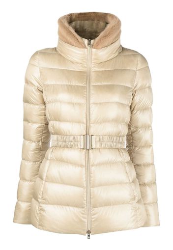 Herno Claudia belted puffer jacket - Nude