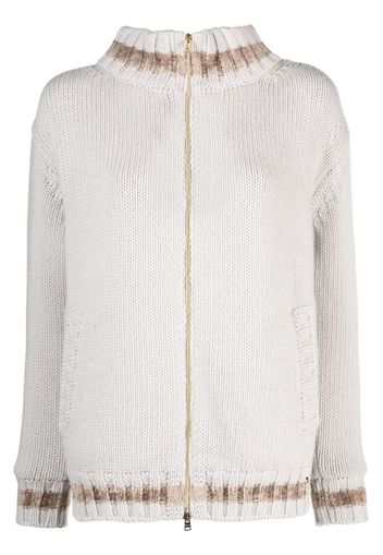 Herno zip-up wool cardigan - Grau