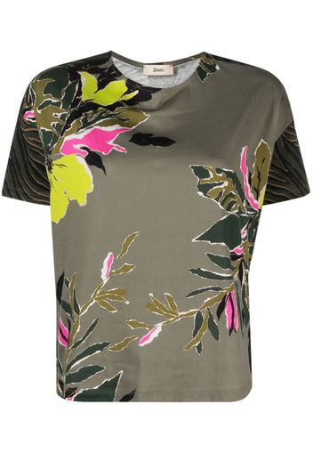 Herno floral-print cotton T-shirt - Grün