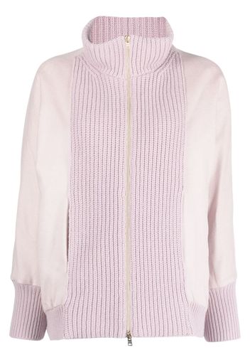 Herno knitted-panels zip-up jacket - Rosa