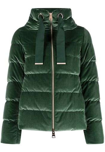 Herno drawstring velour puffer jacket - Grün